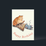 Happy Birthday - Kat en muis die Chess Funny spele<br><div class="desc">Gelukkige verjaardag - Kat en muis die de Cartoon van de Kaas afspelen Draaien Grappig dierlijk Comic Spel - kies/voeg Uw Unieke Tekst/Naam/Kleur toe - maak Uw Speciaal Gift - Resize en beweeg of verwijder en voeg elementen/tekst met aanpassingshulpmiddel toe! Tekening en ontwerp door MIGNED. Zie mijn andere projecten/schilderijen. Je...</div>