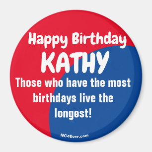 Happy Birthday KATHY Red/blue magnet