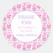 Happy Birthday Katten hebben een feest Ronde Sticker (Voorkant)