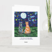 Happy Birthday Katten in het maanlicht Kaart (Achterkant)