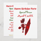 Happy Birthday Kayaker Virtual Kaart (Voorkant / Achterkant)