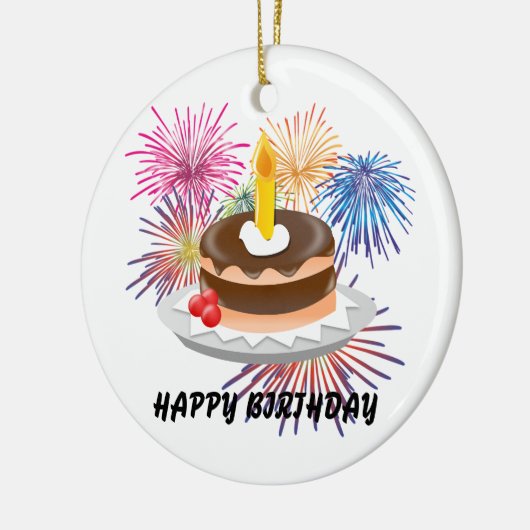 Happy Birthday Keramisch Ornament (Links)
