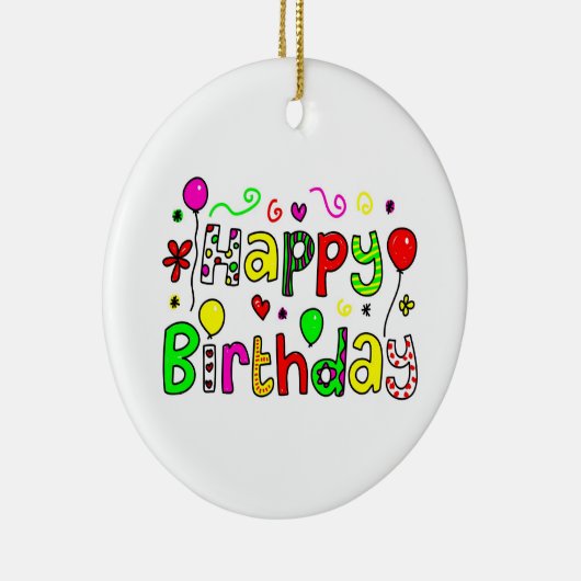 Happy Birthday Keramisch Ornament (Rechts)