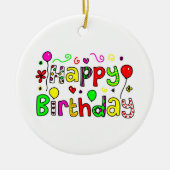 Happy Birthday Keramisch Ornament (Voorkant)