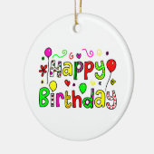 Happy Birthday Keramisch Ornament (Links)