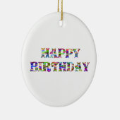 Happy Birthday Keramisch Ornament (Rechts)