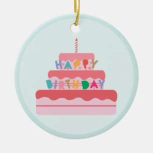 Happy Birthday Keramisch Ornament