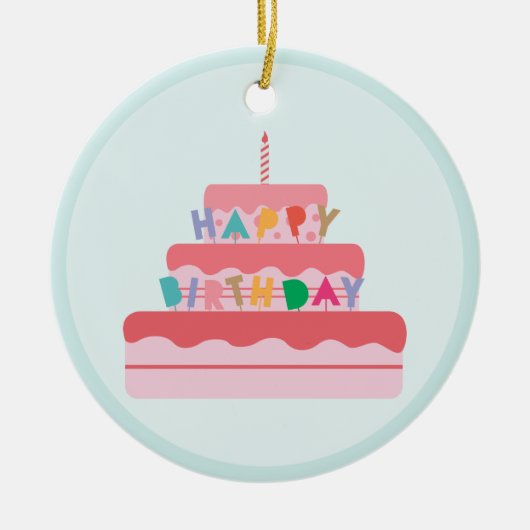 Happy Birthday Keramisch Ornament (Voorkant)