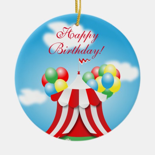 Happy Birthday Keramisch Ornament (Voorkant)