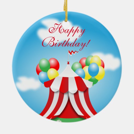 Happy Birthday Keramisch Ornament (Achterkant)