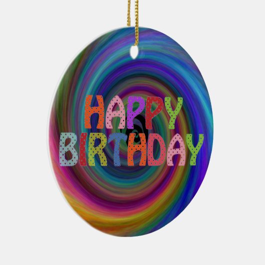 Happy Birthday Keramisch Ornament (Rechts)