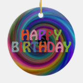 Happy Birthday Keramisch Ornament (Achterkant)