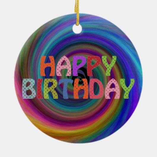 Happy Birthday Keramisch Ornament (Achterkant)