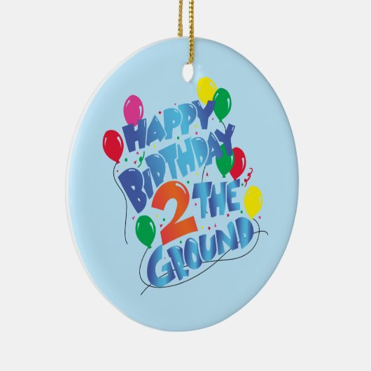 Happy Birthday Keramisch Ornament (Rechts)