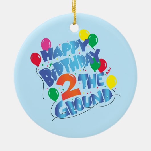 Happy Birthday Keramisch Ornament (Achterkant)