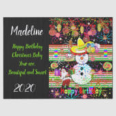 Happy Birthday-kerstcadeaupapier Tissuepapier (Voorkant)