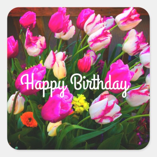 Happy Birthday Kerstdroom en Affaire #1-1 Vierkante Sticker (Voorkant)