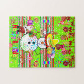 Happy Birthday Kerstmis Puzzle Santa Legpuzzel (Horizontaal)