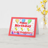Happy Birthday Kickens for Triplets Kaart (Gele Bloem)