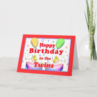 Happy Birthday Kickens for Twins Kaart
