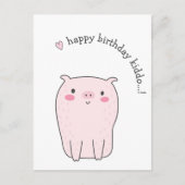 Happy Birthday Kiddo...! Schattige Varken Kinderen Briefkaart (Voorkant)