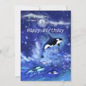 Happy Birthday - Killer Whales on Full Moon (Voorkant)