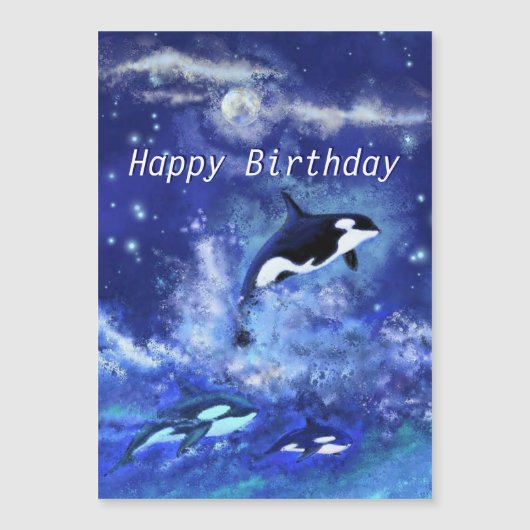 Happy Birthday - Killer Whales on Full Moon (Voorkant)