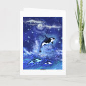 Happy Birthday - Killer Whales on Full Moon - Kaart (Achterkant)