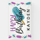 HAPPY BIRTHDAY Kind Zomer IJs Pop Party Decor Spandoek (Verticaal)