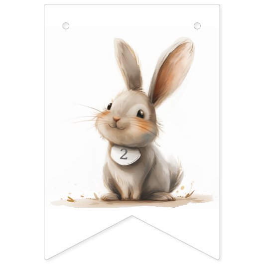 Happy Birthday Kinder Bunny Birthday Pink Vlaggetjes (Eerste vlag)