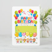 Happy Birthday Kinder Feestdagenkaart (Staand voorkant)