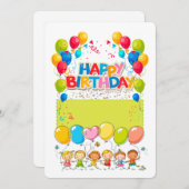 Happy Birthday Kinder Feestdagenkaart (Voorkant / Achterkant)
