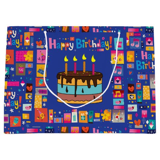 Happy Birthday Kinder Groot Cadeauzakje (Voorkant)