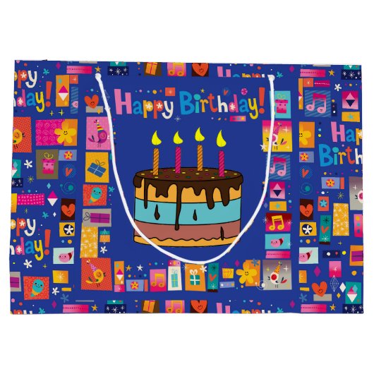 Happy Birthday Kinder Groot Cadeauzakje (Achterkant)