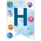 Happy Birthday Kinder Modern Blue Vlaggetjes (Tweede vlag)