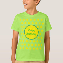 Happy Birthday Kindert-shirt Neon Groen & Geel T-shirt