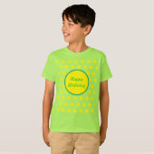 Happy Birthday Kindert-shirt Neon Groen & Geel T-shirt (Voorkant volledig)