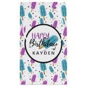 Happy Birthday Kind's naam Summer Ice Pop Party Klein Cadeauzakje (Achterkant)