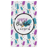 Happy Birthday Kind's naam Summer Ice Pop Party Klein Cadeauzakje (Voorkant)
