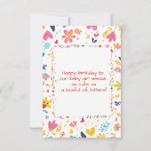 Happy Birthday Kitten Baby Girl Kaart (Achterkant)