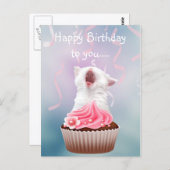 Happy Birthday kitten Briefkaart (Voorkant / Achterkant)