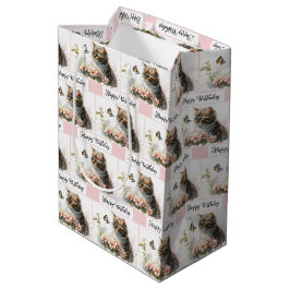 Happy Birthday Kitten in de tuin Medium Cadeauzakje