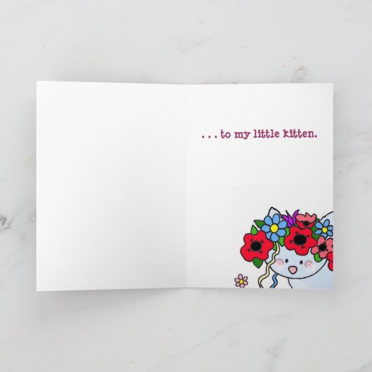 Happy Birthday Kitten Kaart (Binnen)