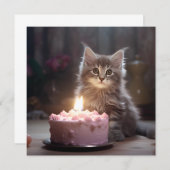 Happy Birthday Kitten Kaart (Voorkant / Achterkant)