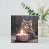 Happy Birthday Kitten Kaart (Staand voorkant)