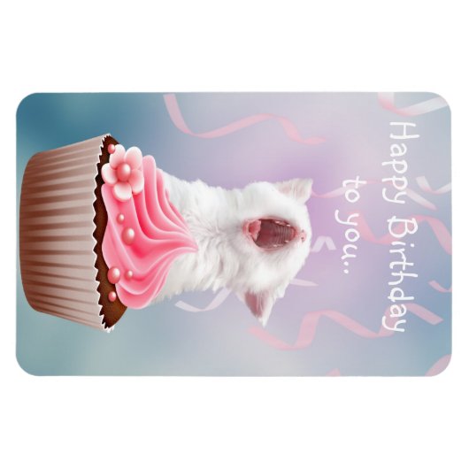 Happy Birthday kitten Magneet (Horizontaal)