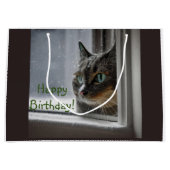 Happy Birthday Kitty Cat Groot Cadeauzakje (Voorkant)