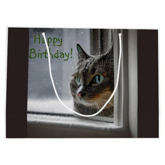 Happy Birthday Kitty Cat Groot Cadeauzakje (Achterkant)