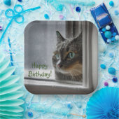 Happy Birthday Kitty Cat Papieren Bordje (Feest)