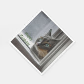 Happy Birthday Kitty Cat Servet (Hoek)